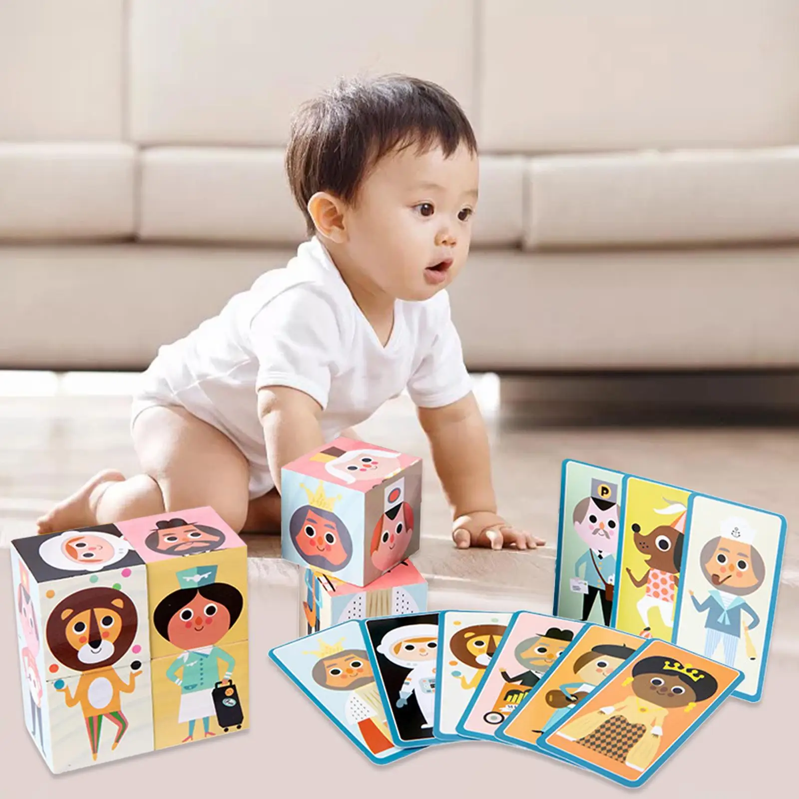Wooden Toys Logical Thinking Gifts Educational Fine Motor Skills Interactive Fun Wood Jigsaw Puzzles for Travel Family Children