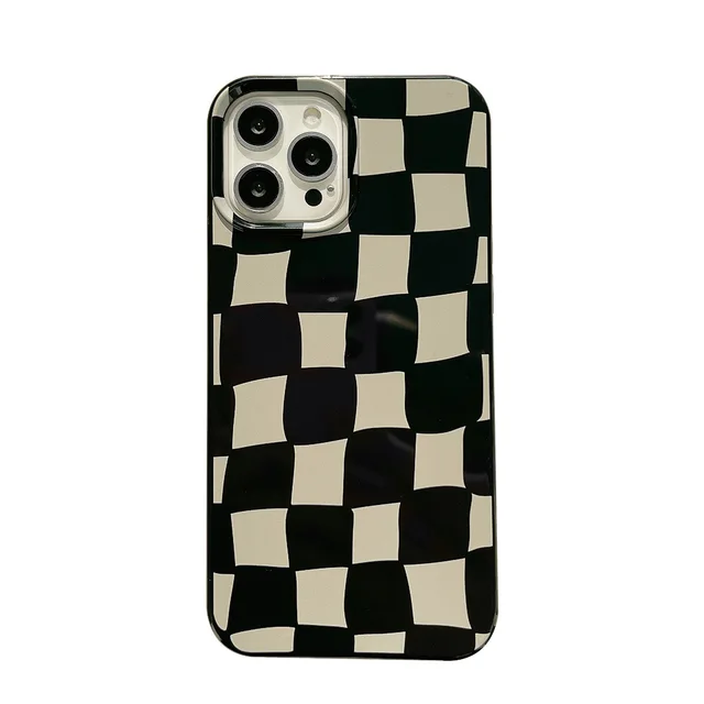  iPhone 13 Pro Max Light Beige Checkerboard Vanilla Checkered  Classic Pattern Case : Cell Phones & Accessories
