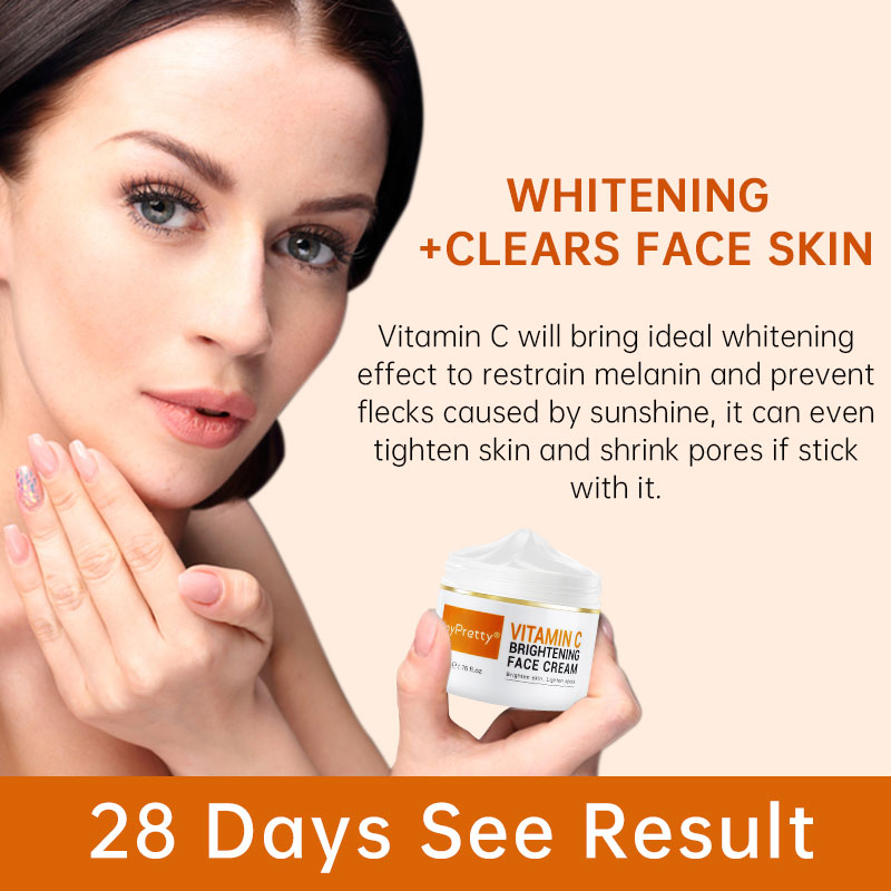 Best of JoyPretty Vitamin C Face Whitening Cream VC Acne Pimple Mark Removal Dark Spots Facial Creams Moisturizing Cream Skin Care 50ml Reviews & Tips - Image 4