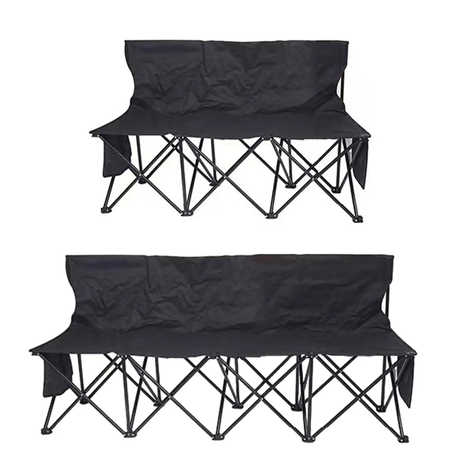 Folding Bench Chair Lightweight for Adults with Back Support Foldable Sideline Bench for Events Campsites Camping Beach Backyard