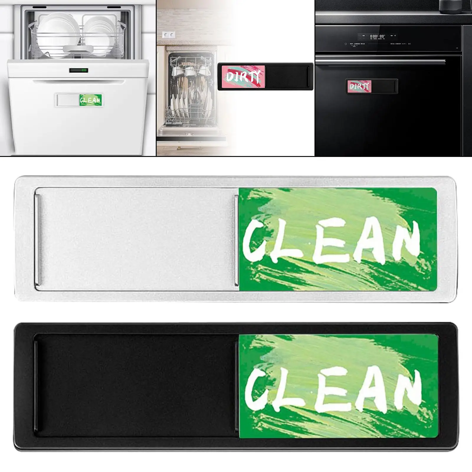 Double Sided Dishwasher Clean Dirty Sign Cute for Kitchen Fridge Apartment