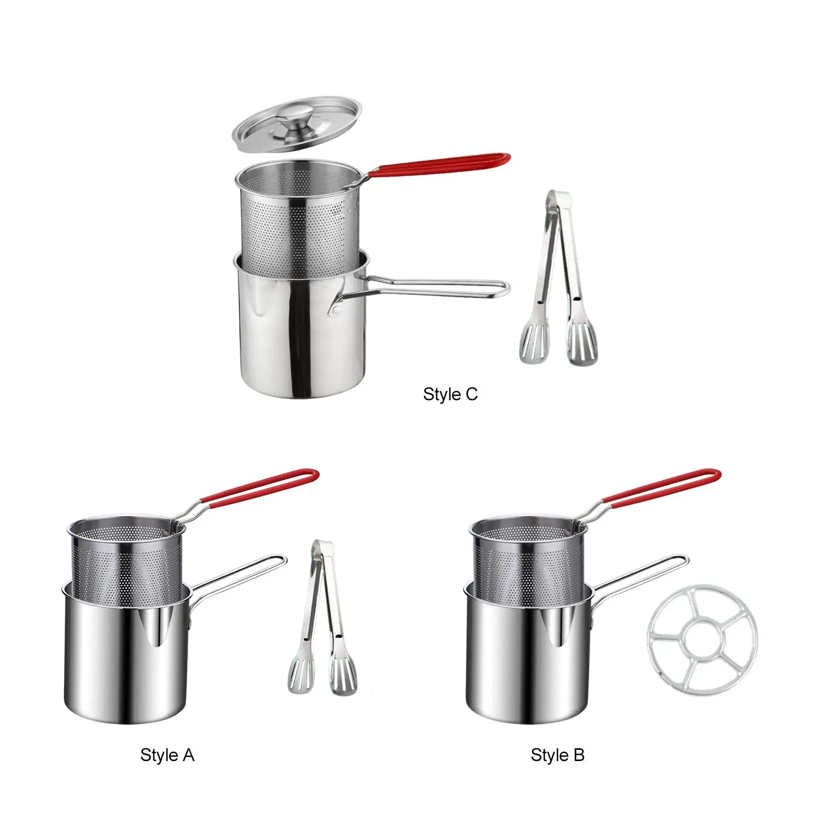 Multipurpose Deep Frying Pot Stainless Steel with Handles Milk Pot Small Pot for Kitchen Backpacking Restaurant Home Camping