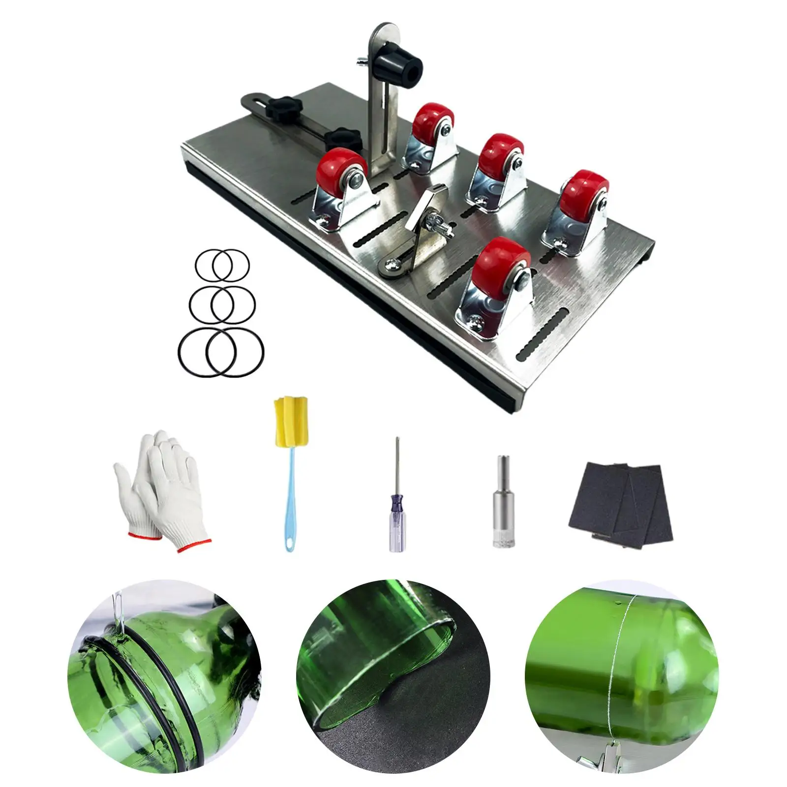 Glass Bottle Cutter Set Multipurpose Durable Glass Cutting Tool DIY Machine for Cutting Wine Champagne Liquor Beer Round Bottles