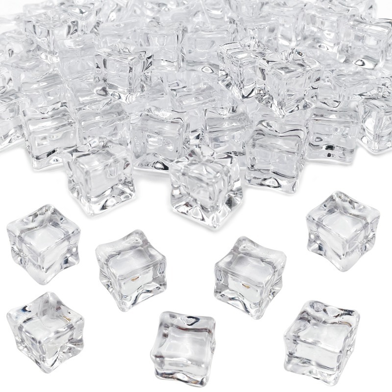 Wiederverwendbare künstliche Eiswürfel aus Acryl, hochtransparente Eis-Seitenlänge 1,7/2/2,5/3 cm, für Fotografie-Zubehör, Requisiten, Dekoration – Detail 2
