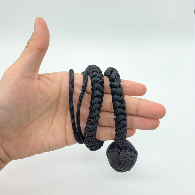 DIY Monkey Fist Whip Bracelet Outdoor EDC Self Defense Rope Steel Ball Broken Window Breaker Personal Safety Keychain Tools