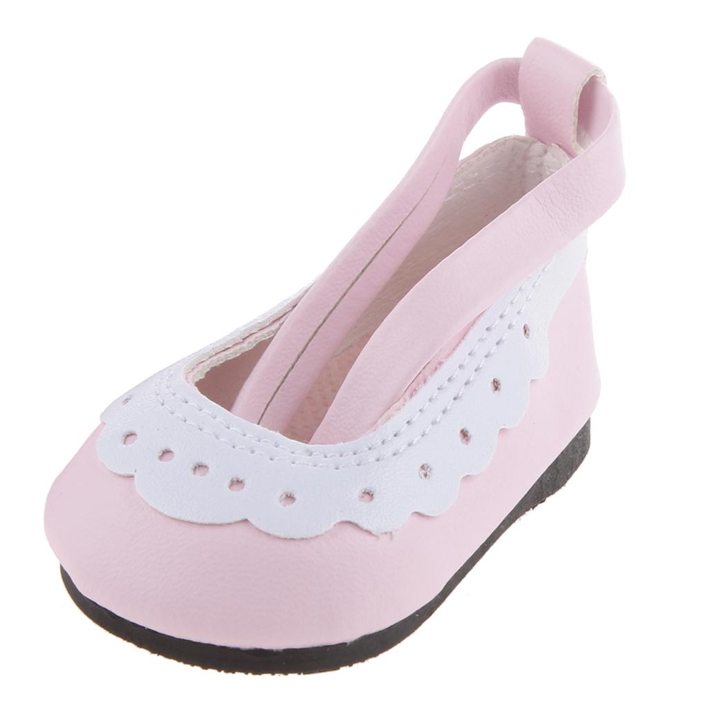 Pink Scallop Trim Shoes Accessories Fit 18 