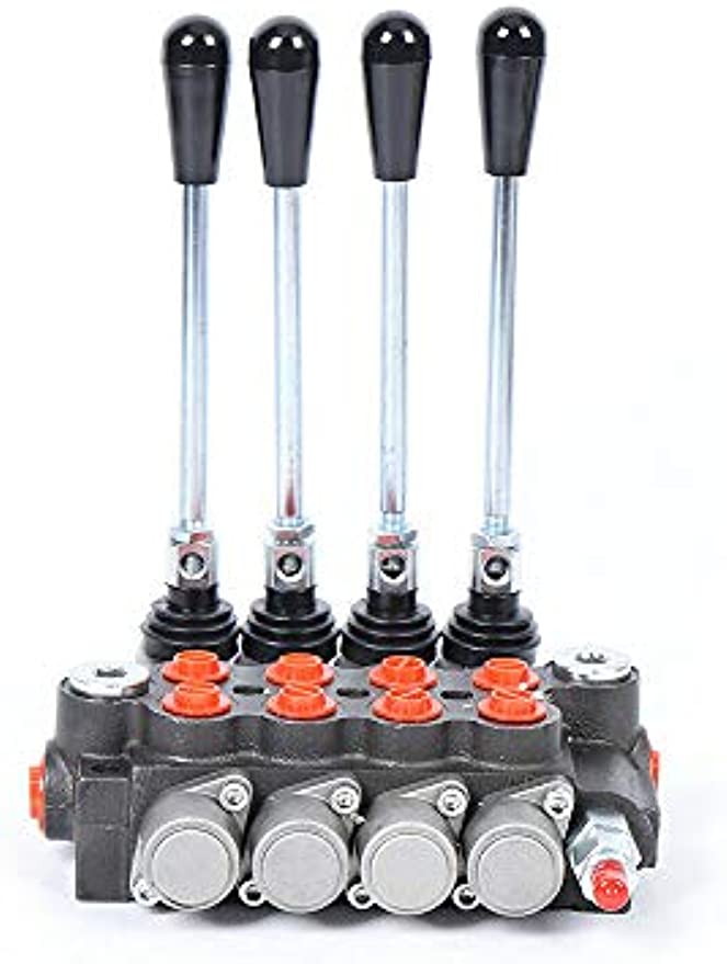 Hydraulic manual control valve 4-fold 40L for double acting cylinders DE