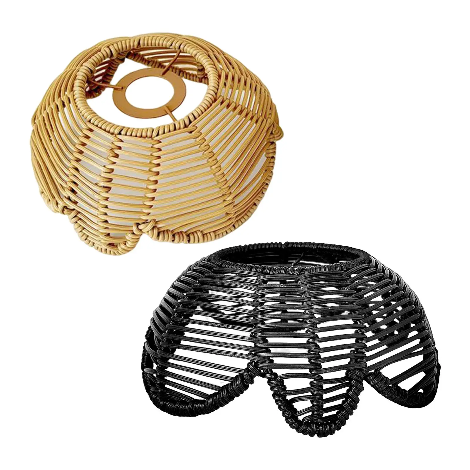Lotus Shape Rattan Lampshade Modern for Dining Room Hotel Kitchen
