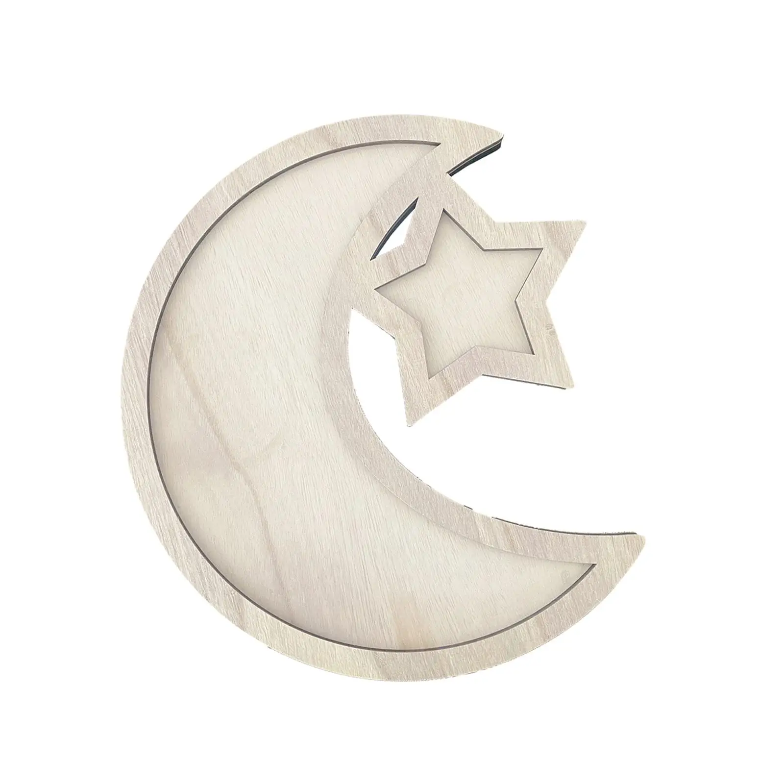 Wood Fruit Tray Moon and Star Centerpiece Table Decor Serving Tray Food Tray for Farmhouse Holiday Kitchen Counter Family Dinner