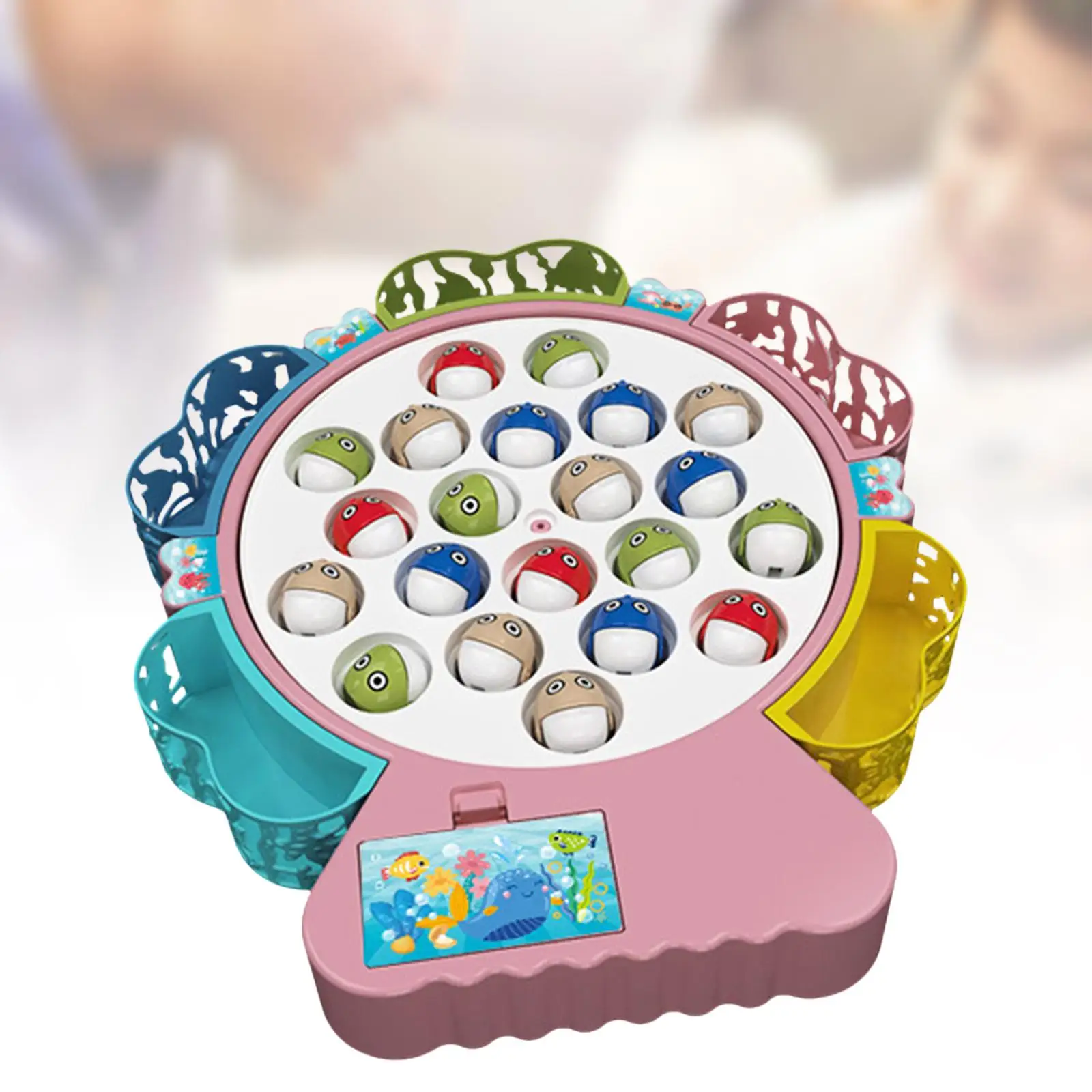 Rotating Fishing Game Board Game Learning Fine Motor Skills Electric Fishing Toy with Music for Toddlers Kids Ages 3 and up