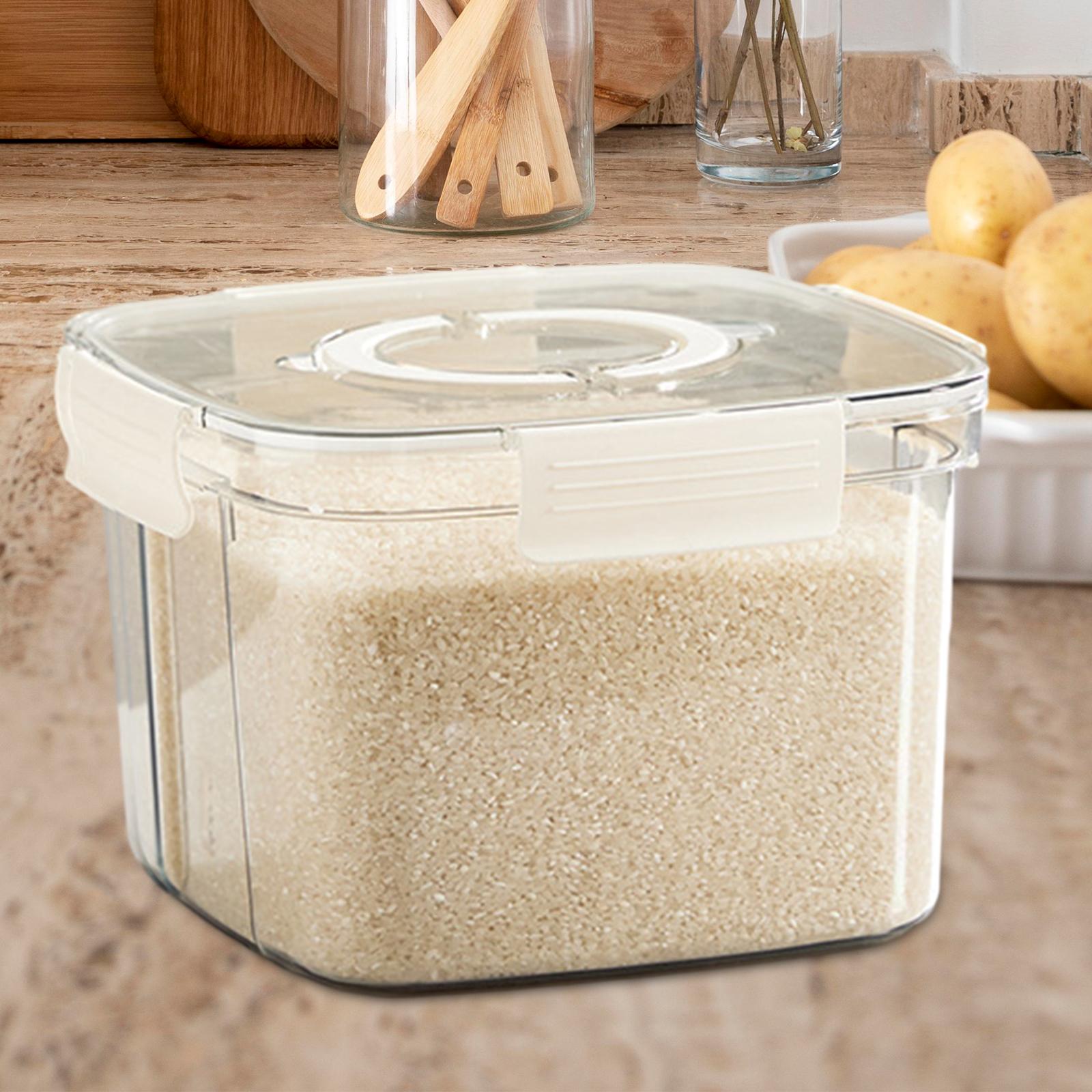 Food Container with The Cup Large Capacity Rice Dispenser Multipurpose Rice Bin for Cupboard Countertop Flour Snacks Rice