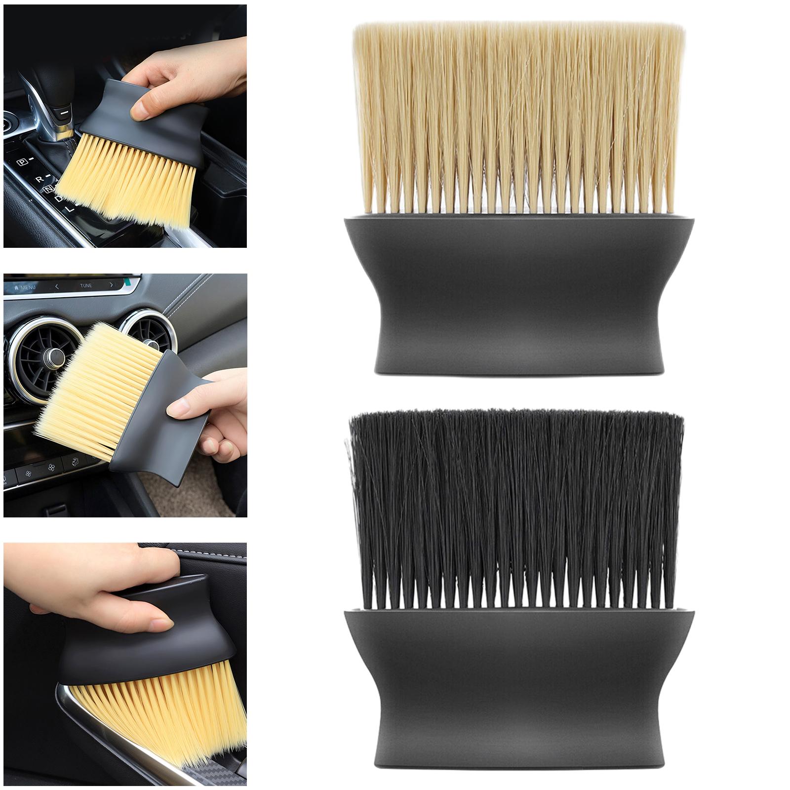 Car Interior Detailing Brush Short Handle High Density Bristles Dust Removal for Air Conditioning Air Outlet Cleaning Tool