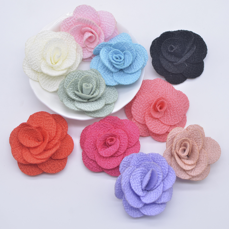 10 Stück 40 mm Mesh-Rosen-Blumen-Applikationen für DIY-Kleidung, Hut, Schuhe, Basteln, Nähen, Patches, Kopfbedeckung, Haarspangen, Dekor-Zubehör – Detail 1