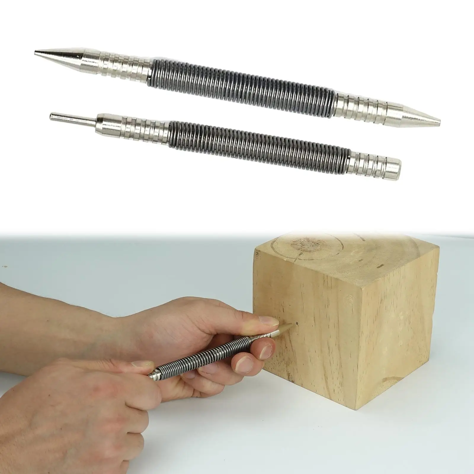 2Pcs Nail Set and Hinge Pin Tool Carbon Steel Spring Pin Punch