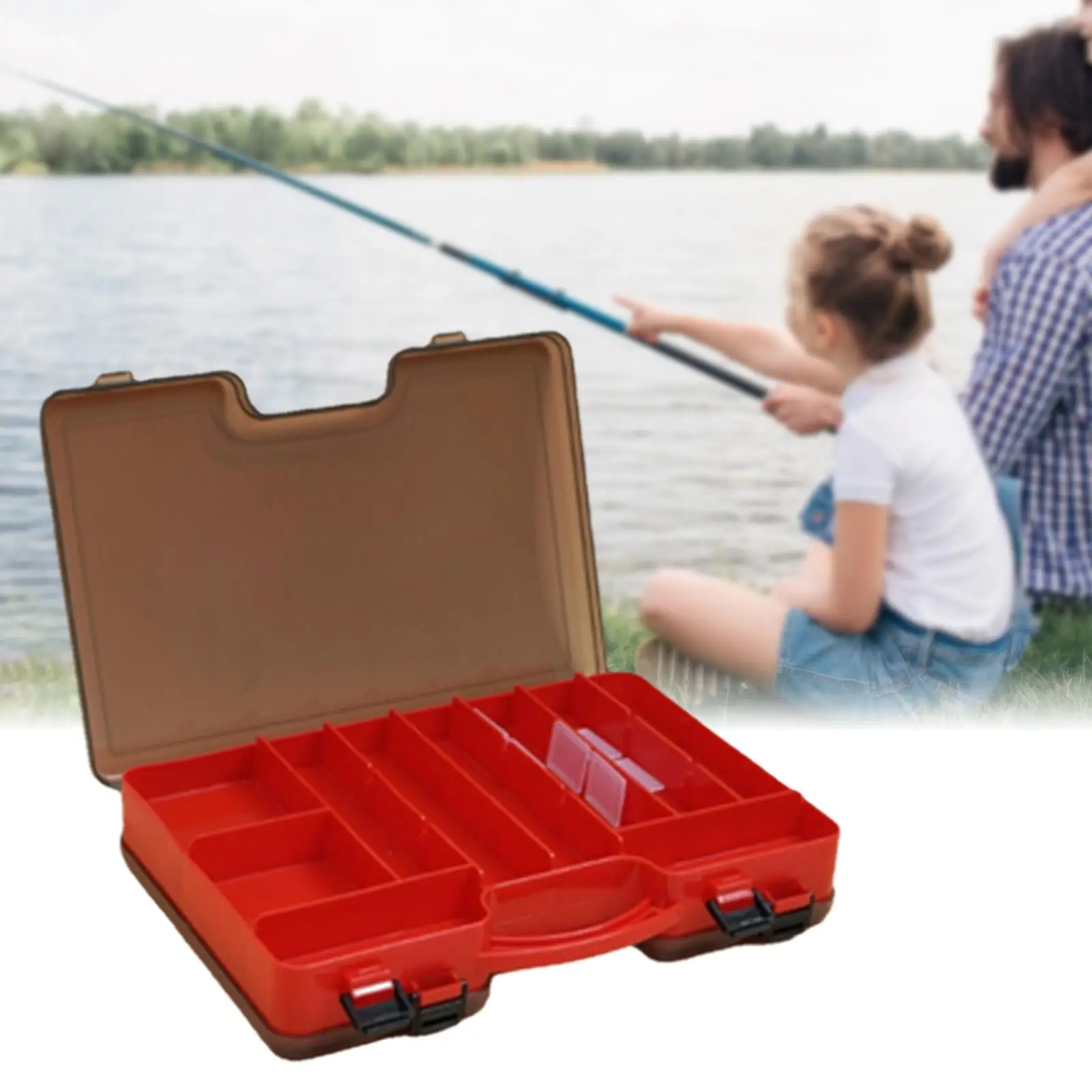Fishing  Lure Box Transparent with Adjustable Dividers with Handle
