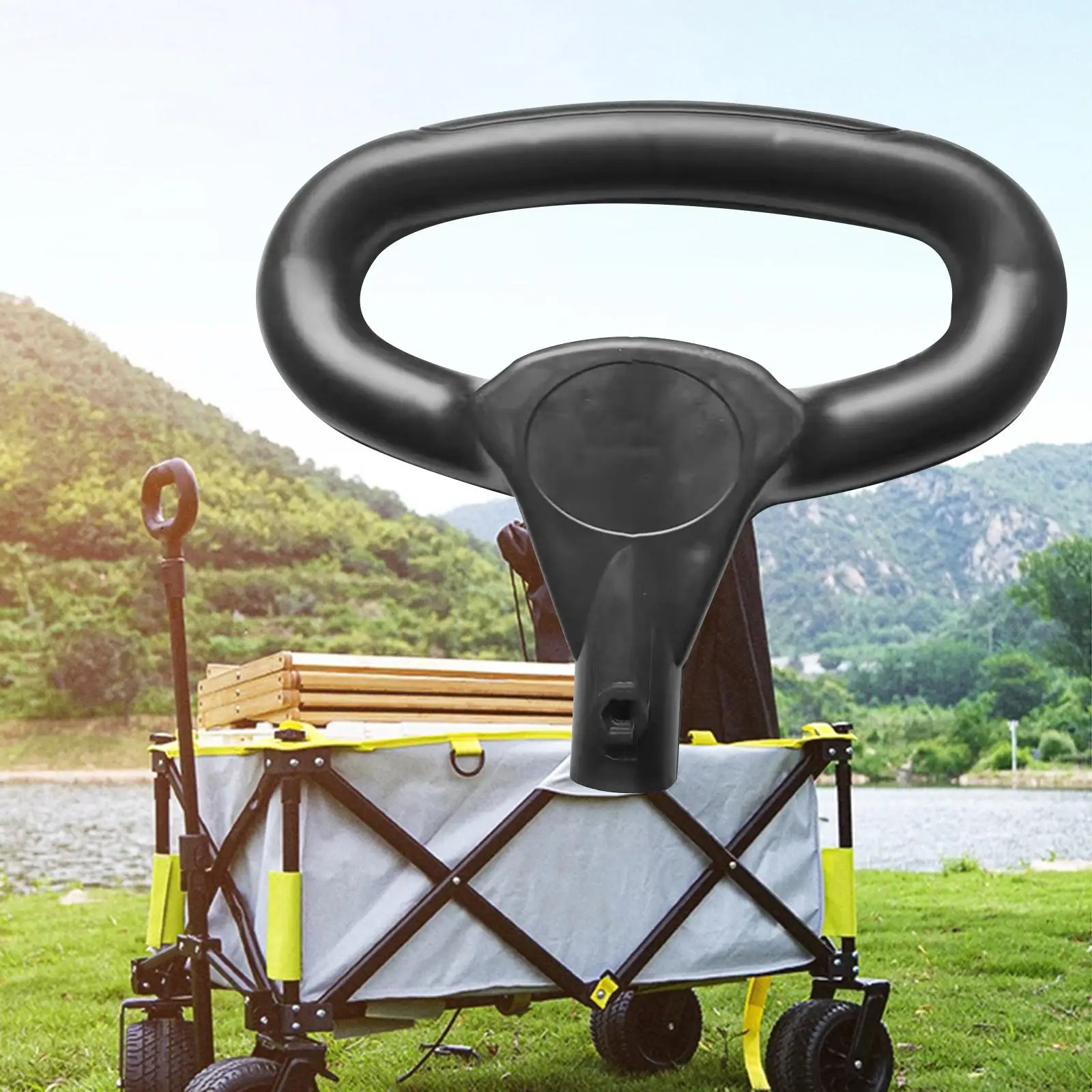 Wagon Cart Push Handle Spare Parts, Comfortable Trolley Handle, Hand Truck Handle, for Garden Cart Collapsible Wagon Cart