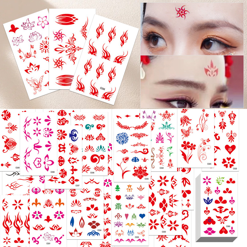 Best of 60pcs / Set Temporary Forehead Tattoos Sticker Actress Chinese India Face Tattoo Stickers Decoration Self Adhesive Body DIY Beauty Reviews & Tips