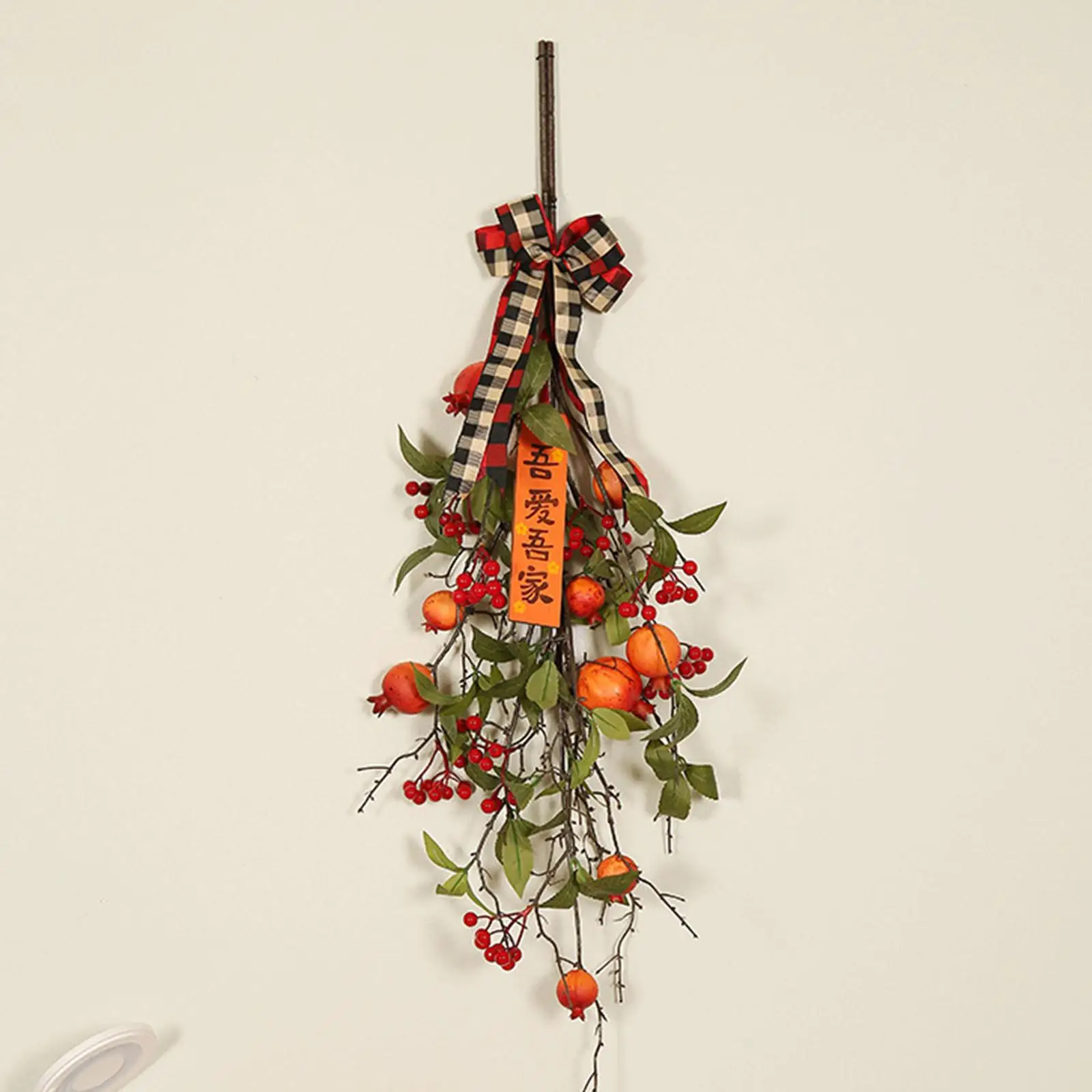 Pomegranate Teardrop Swag Wreath Winter for Spring Summer Holiday Decoration