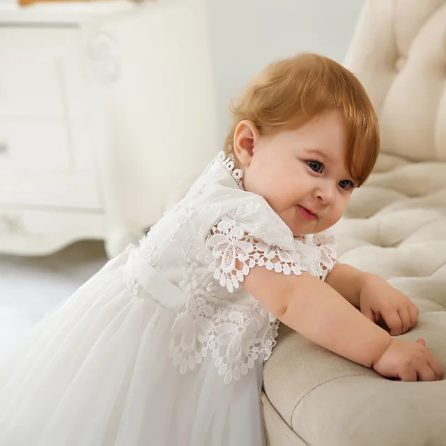 Vestidos de bebé niña de 12 meses y años, recién nacido, niño pequeño, vestido cumpleaños, de fiesta de boda blanco, vestido de Bautismo _ - AliExpress Mobile