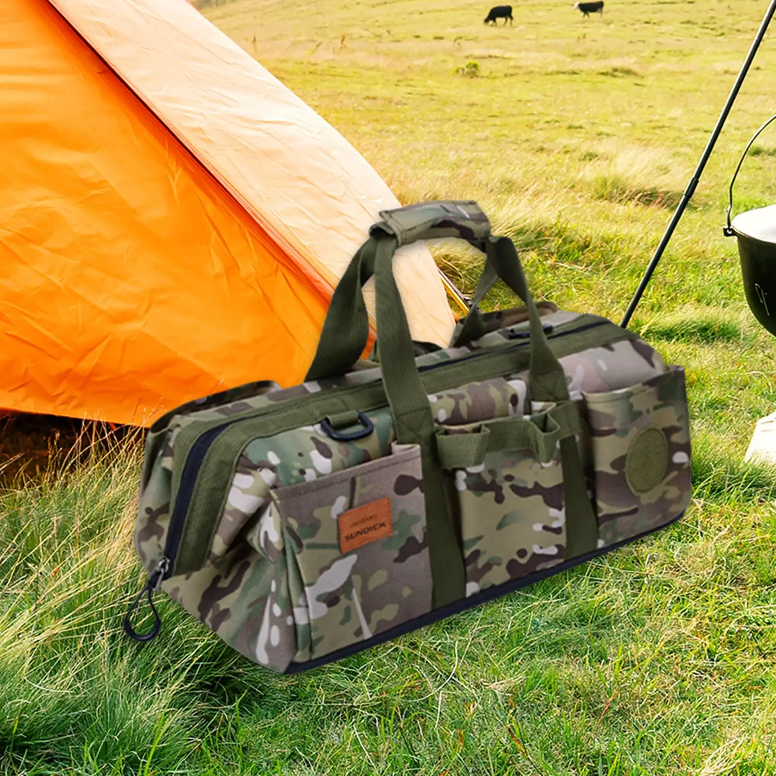 Waterproof Tent Stakes Storage Bag Camping Tent Nail Handbag Tote for Backpacking