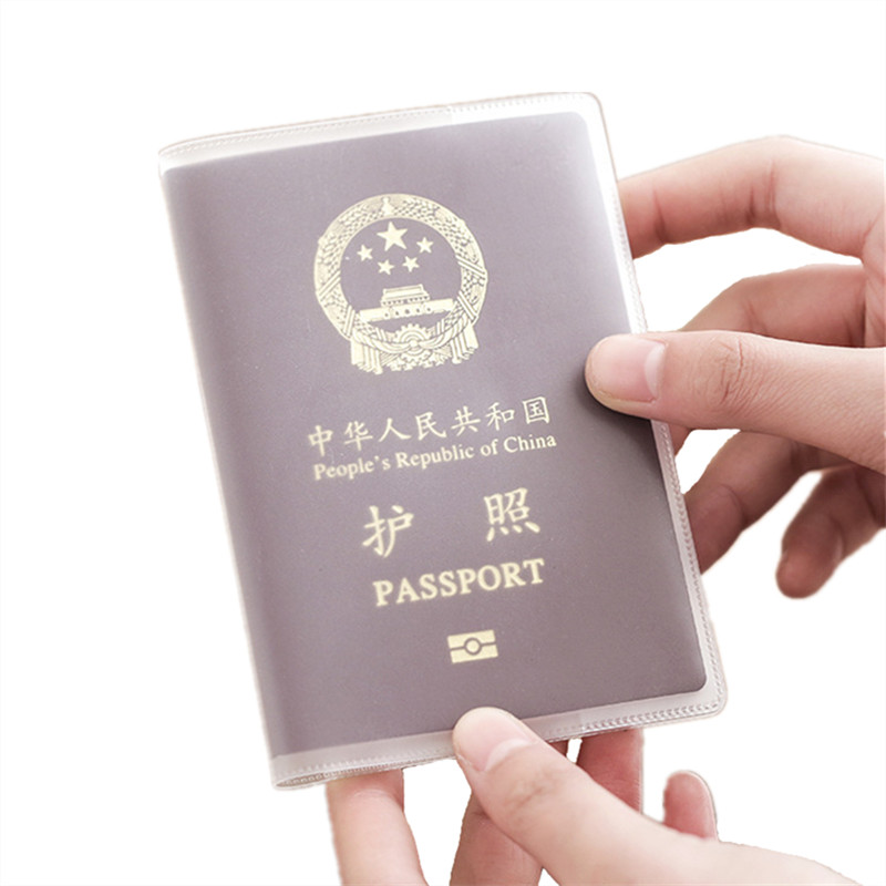 1pc Passport Cover Bag Travel Passport Protective Case Transparent Frosted Style Available with Card Slot Passport Sleeve Case