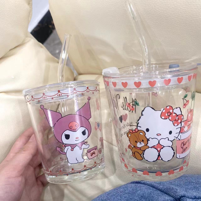 Sanrio Hello Kitty Tumbler With Straw Cup 480ml Coffee Student High Value  Straw Adult Small Fresh Straight Drinking Office Cup - Straw Cup -  AliExpress