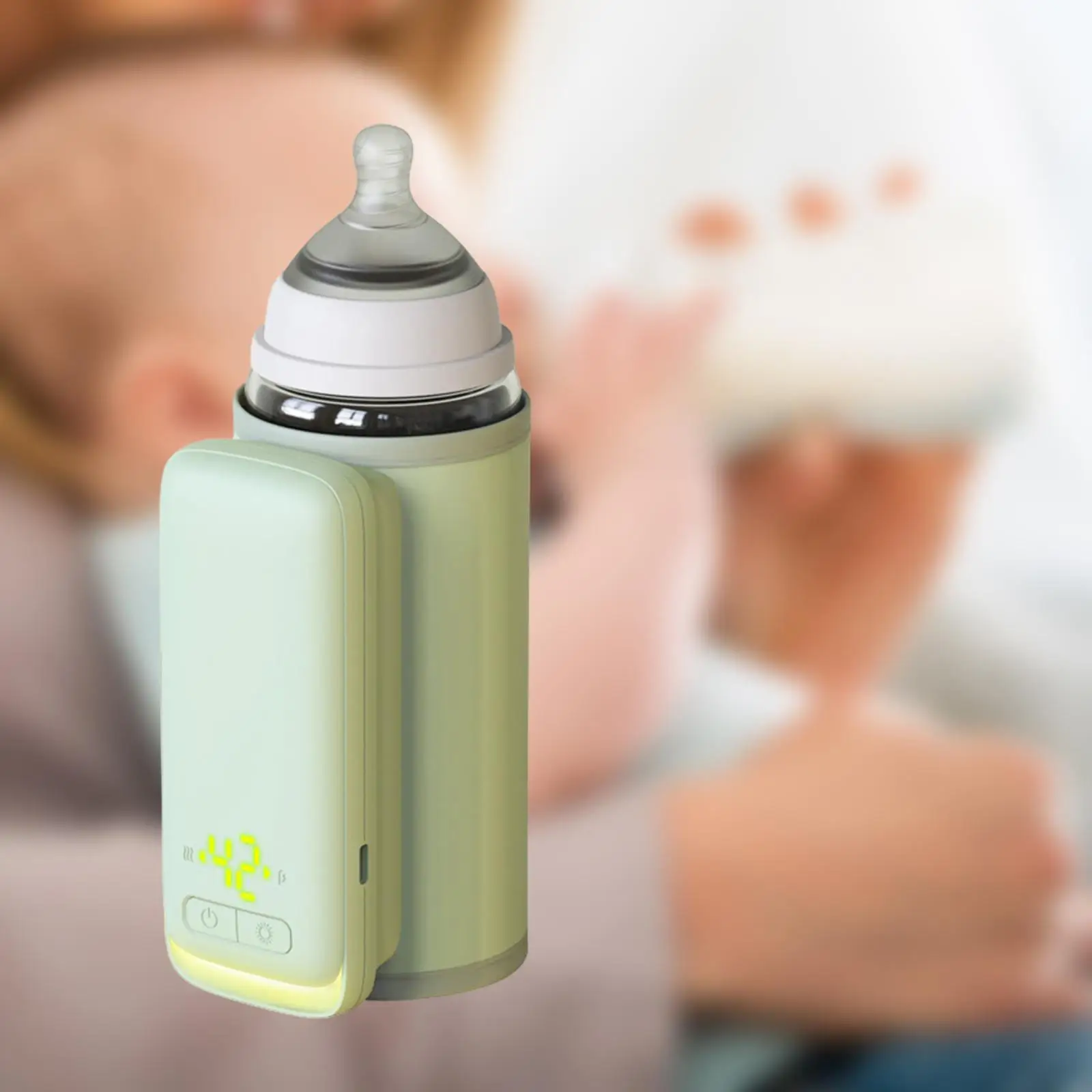Baby Bottle Warmer Night Light Function Heating Sleeve Adjustable for Outdoor Activities Night Feeding Daily Use Picnics Travel