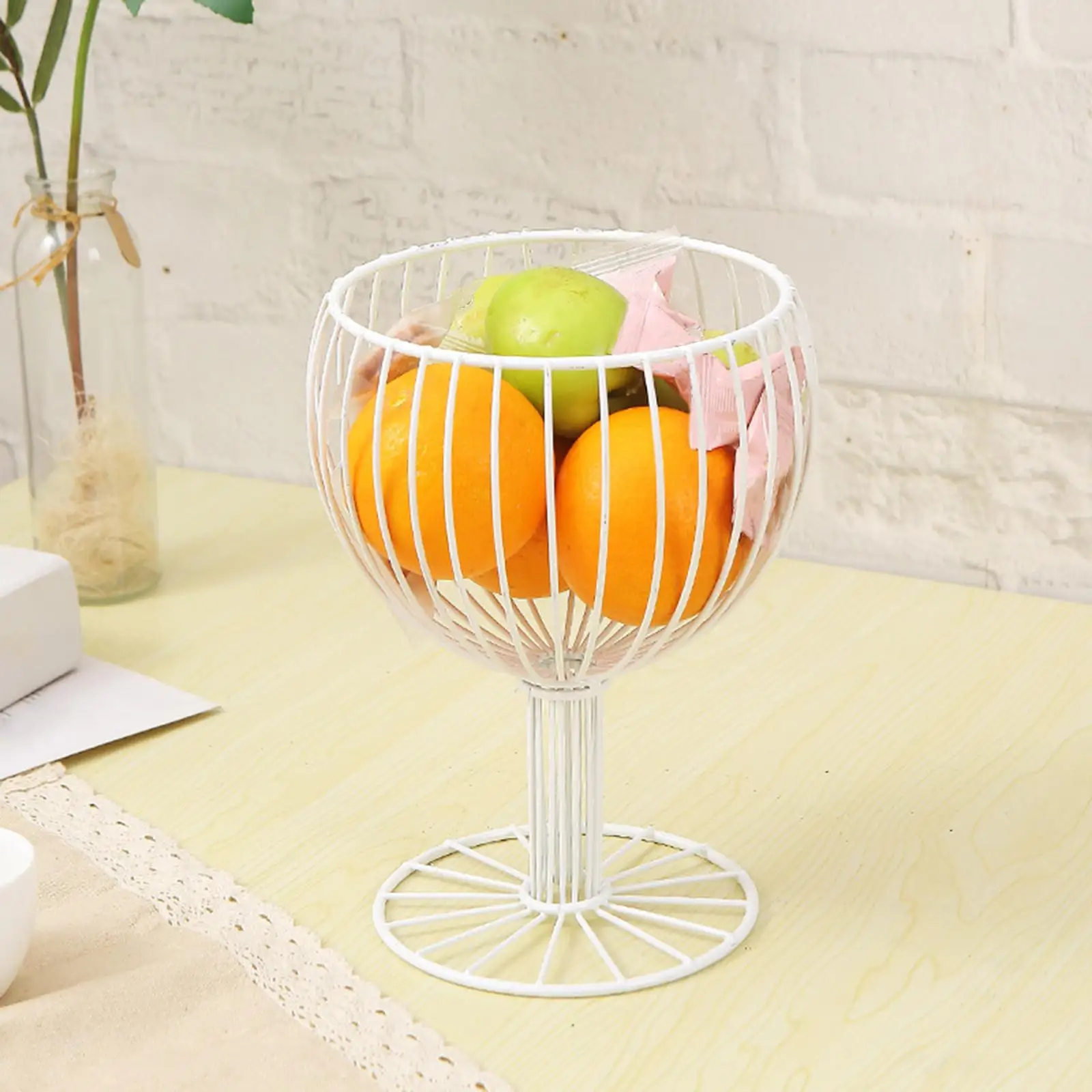 Iron Wire Fruit Basket Bowl Sundries Stuff Organization Serving Bowl Wine Glass