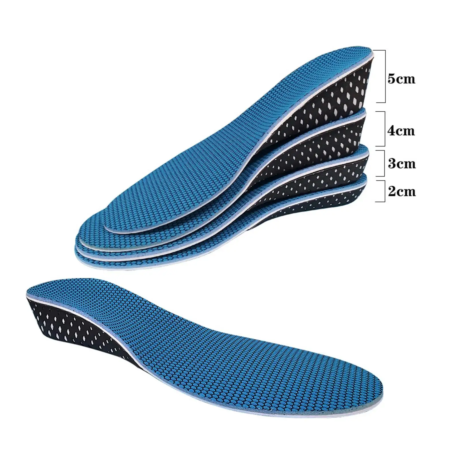 Men Women Height Increase s Elastic Shock Absorbing Soft Invisible Heightening  Shoe Inserts Taller 
