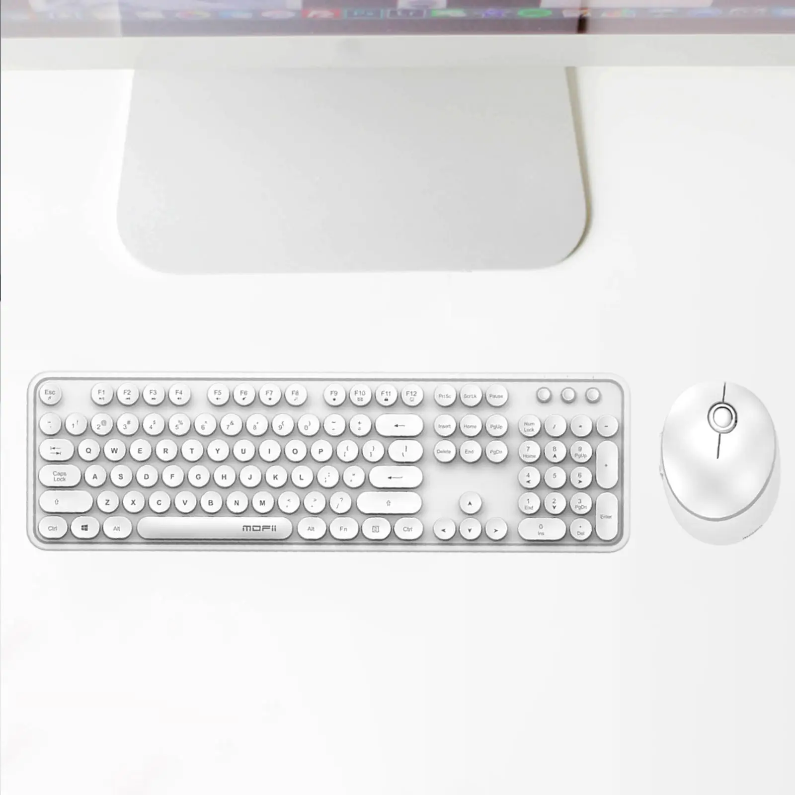 Fashion Desktop Mini Wireless Keyboard with Mouse Comb, with Number Pad