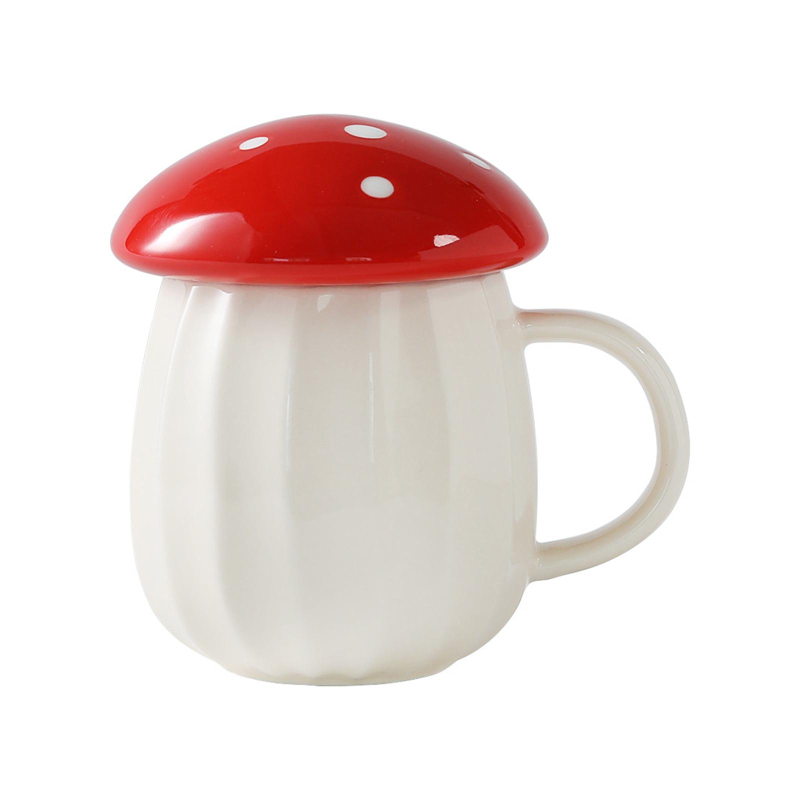 Cute Mushroom Cup Mug Gift Water Bottle Ceramic Cup Thickened Handle Drinkware for Tea Milk Orange Juice Office Household