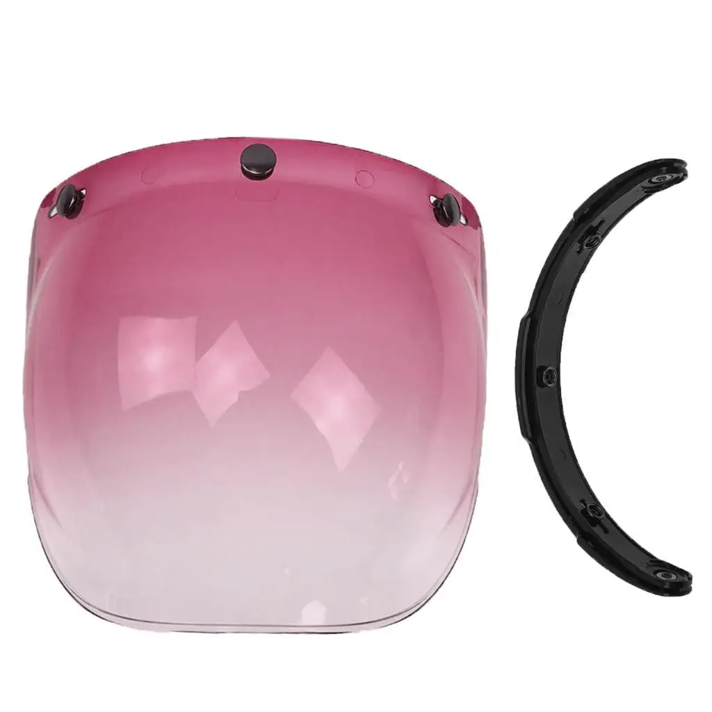 2x Motorcycle Helmet Visors Bubble Shield Wind Shield 3-Snap Open Face