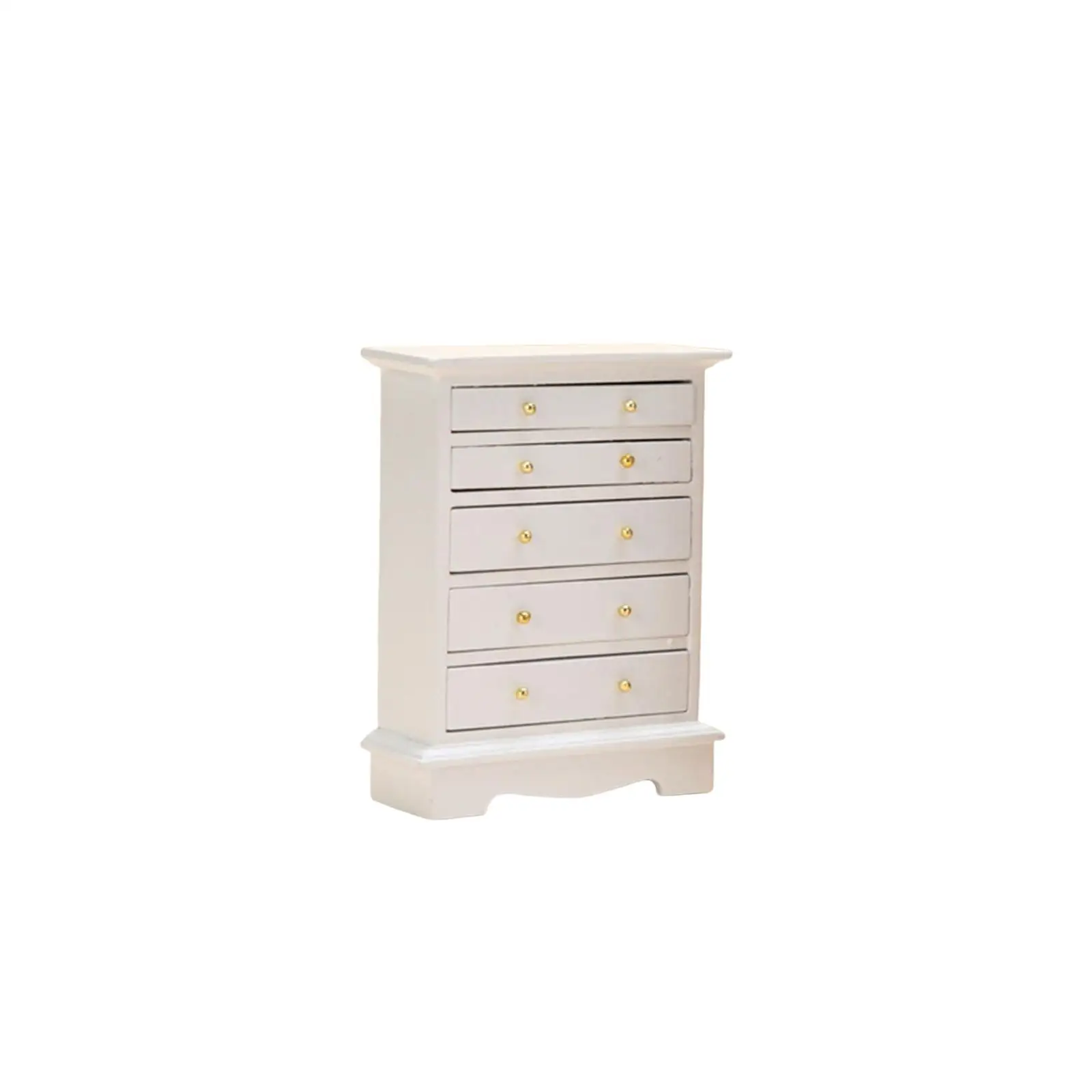 1:12 Dollhouse 5 Drawers Cabinet Model Simulation Wood Furniture Model Delicate Doll House Accessories for Living Room