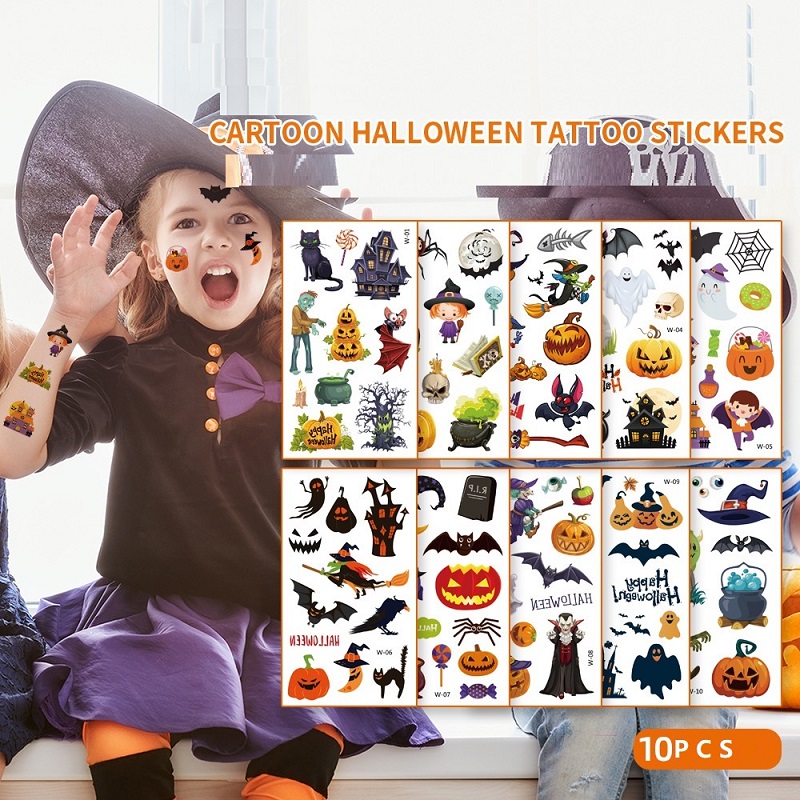 Best of 10PCS Cartoon Halloween For Children Tatouage Temporaire Tattoo Waterproof Fake Tattoo Mini Sticker Kids Festival Glitters Face Reviews & Tips