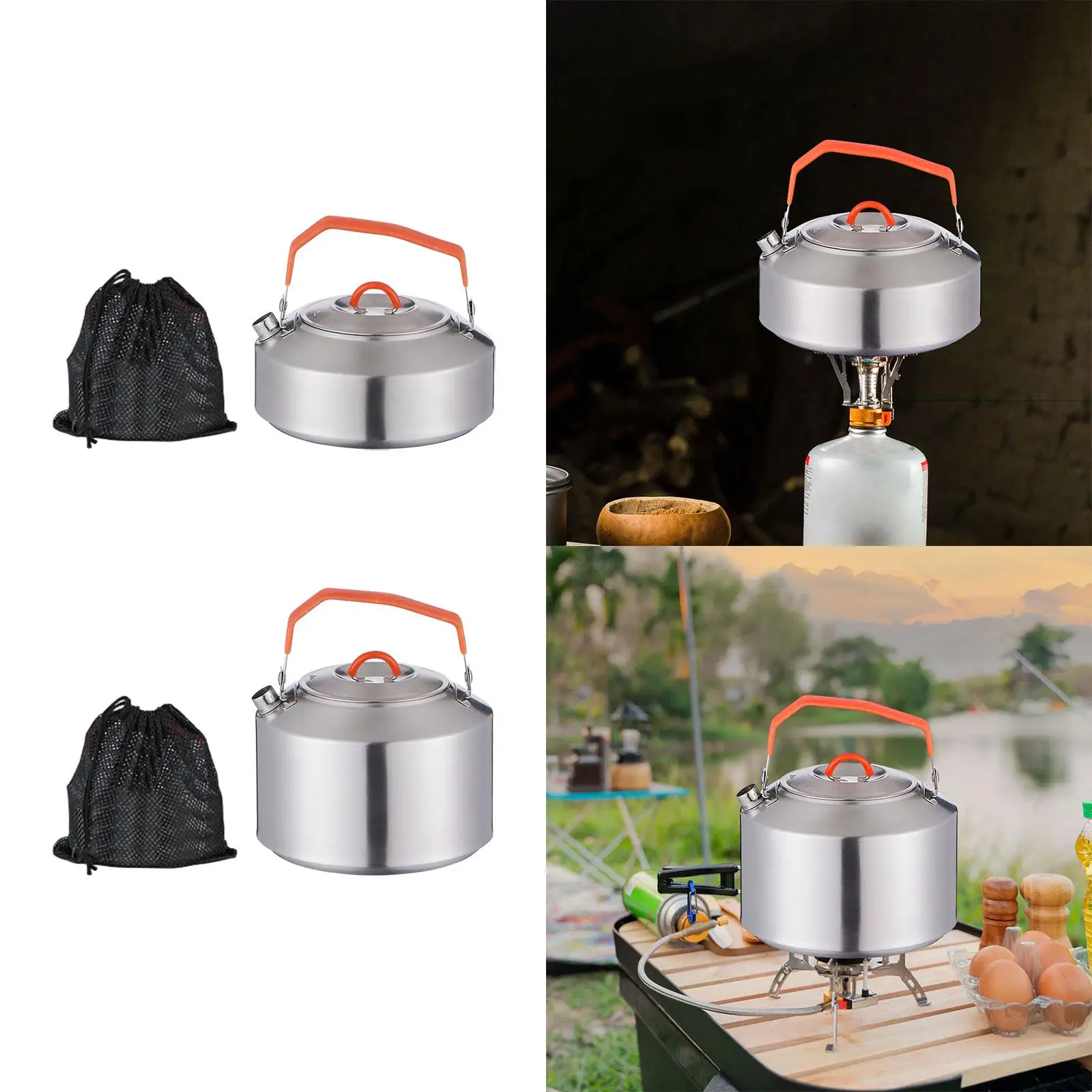 Camping Water Kettle Boiling Water Portable Camp Tea Pot Kitchenware Teapot for Travel Fishing Backpacking Mountaineering Hiking