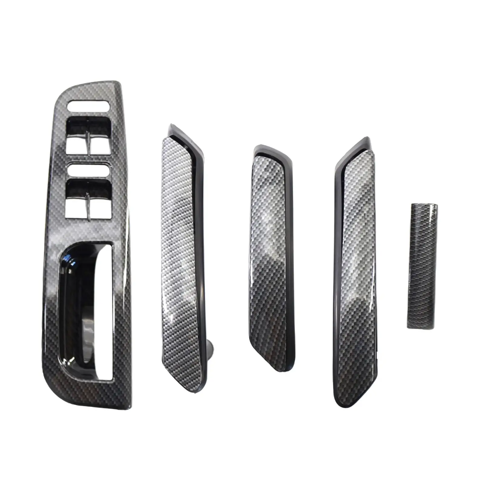 Interior Door Pull Handle Carbon Fiber Color Door Window Control Panel Fit for