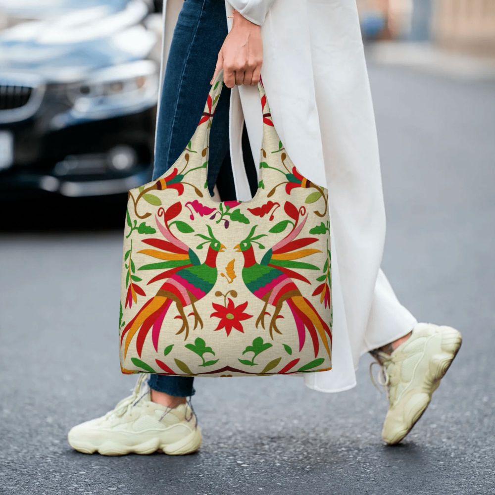 Compras, Têxtil Floral Tradicional, Bolsa De Ombro