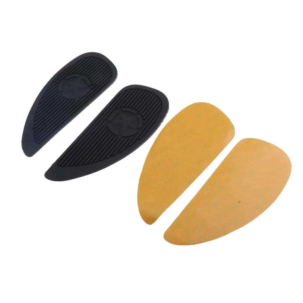 Black Rubber Fuel Tanks Traction Pads Insulation  For  Motorcycle