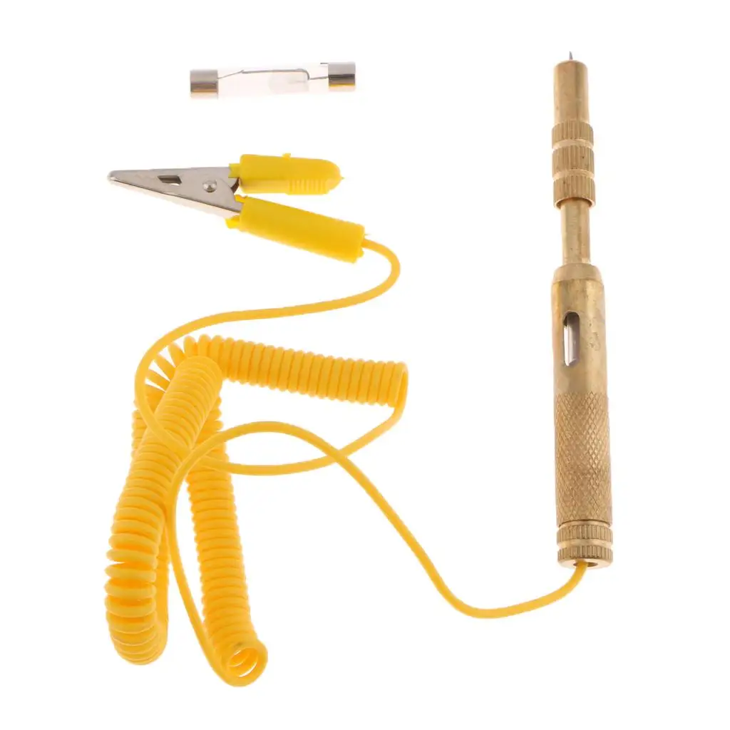 6V 12V 24V DC Car Truck Motorcycle Circuit Voltage Tester Fuses Test Pen Diagnostic Tool Tester Pen Yellow