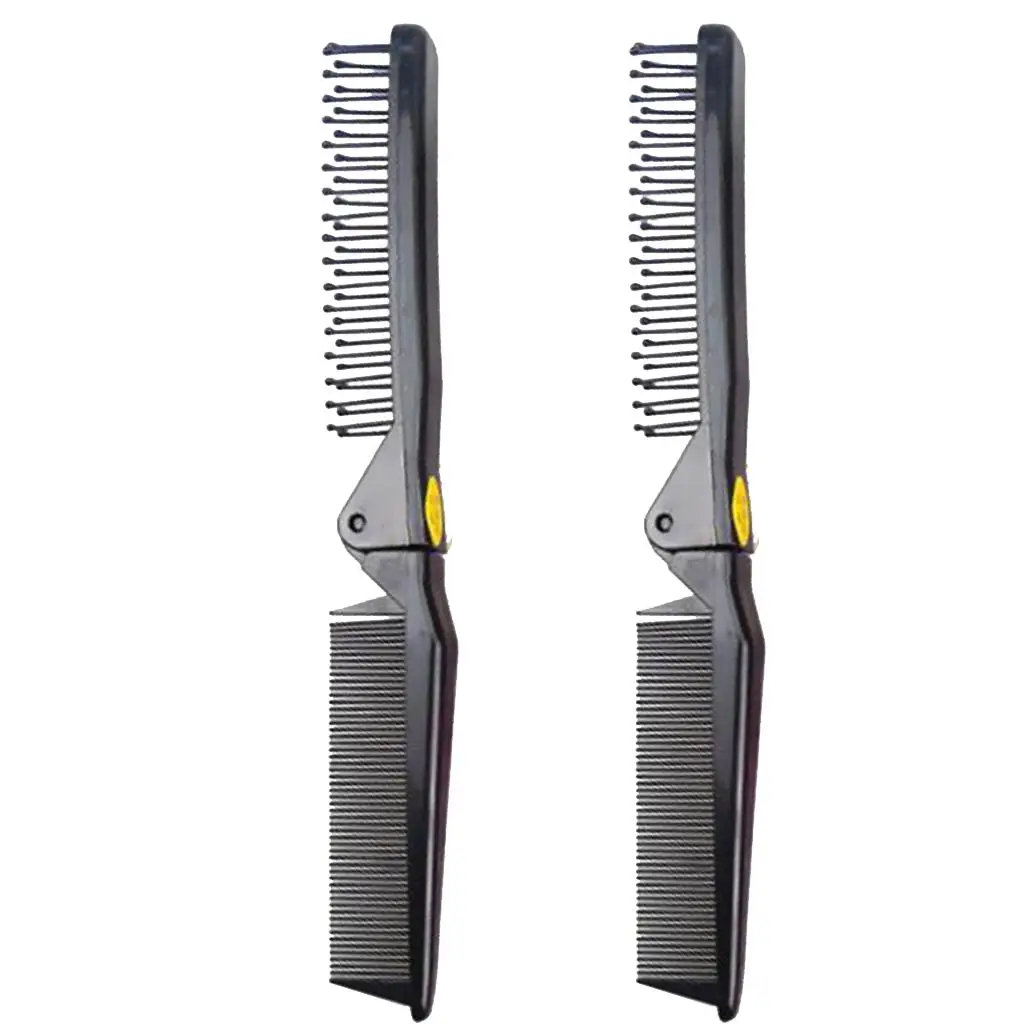 Double Head  Portable Foldable/Folding Hair Comb/Brush 2PCS