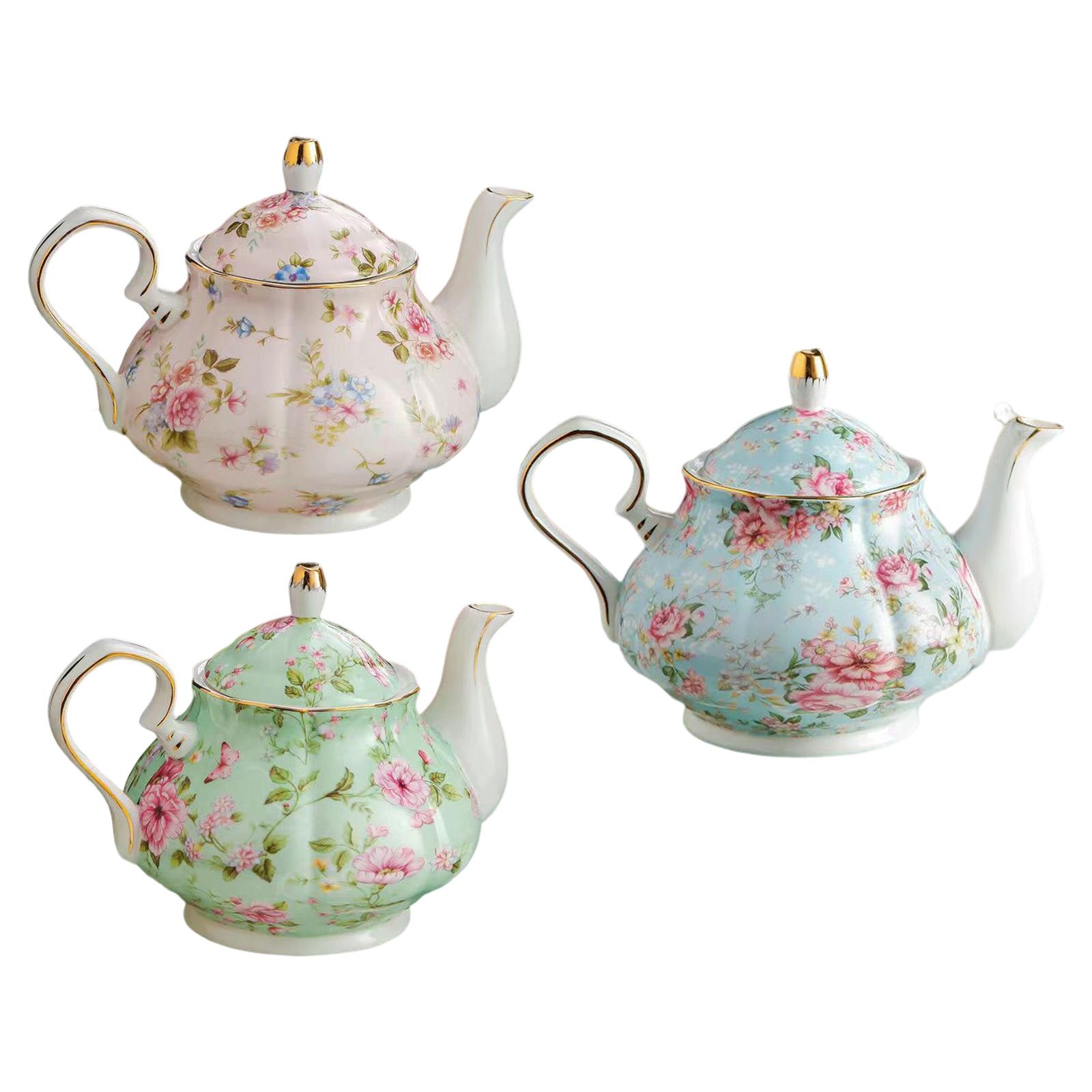 Chinese Tea Pot 400ml Colorful Painting British Coffee Pot for Kitchen Flower Tea