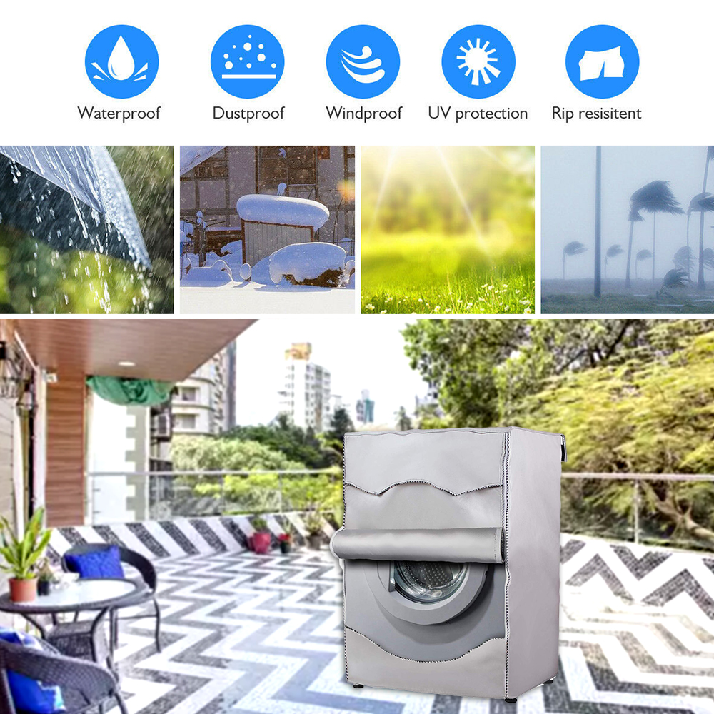 Полностью затеняющий солнцезащитный чехол для стиральной машины  Пыленепроницаемый Чехол для стиральной машины защита от пыли фронтальная  нагрузка ...