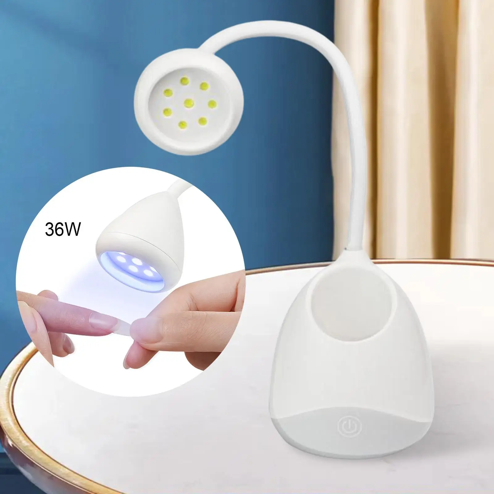 Portable LED Nail Lamp 36W Girl 60S Fast Dry Travel Storage Space - Battery, 9x20.2x9cm