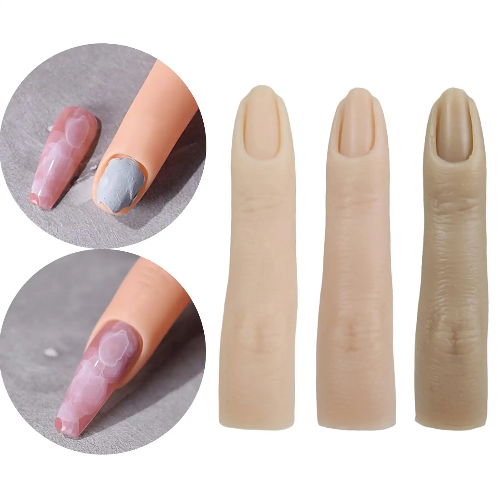 Nail Art Practice Finger Hand Fake Finger Training Accesories Easy Cleaning