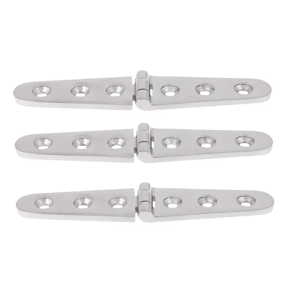 3Pcs Durable Stainless Steel Marine Boat Casting Long Strap Hinge  Hardware