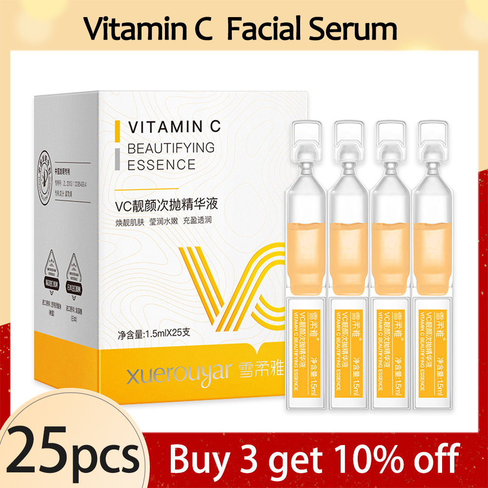 Best of 25-75Pcs Hyaluronic Acid Facial Serum Essence Vitamin C Nicotinamide Nourish Repair Fine Lines Dark Spot Anti Aging Essence Set Reviews & Tips