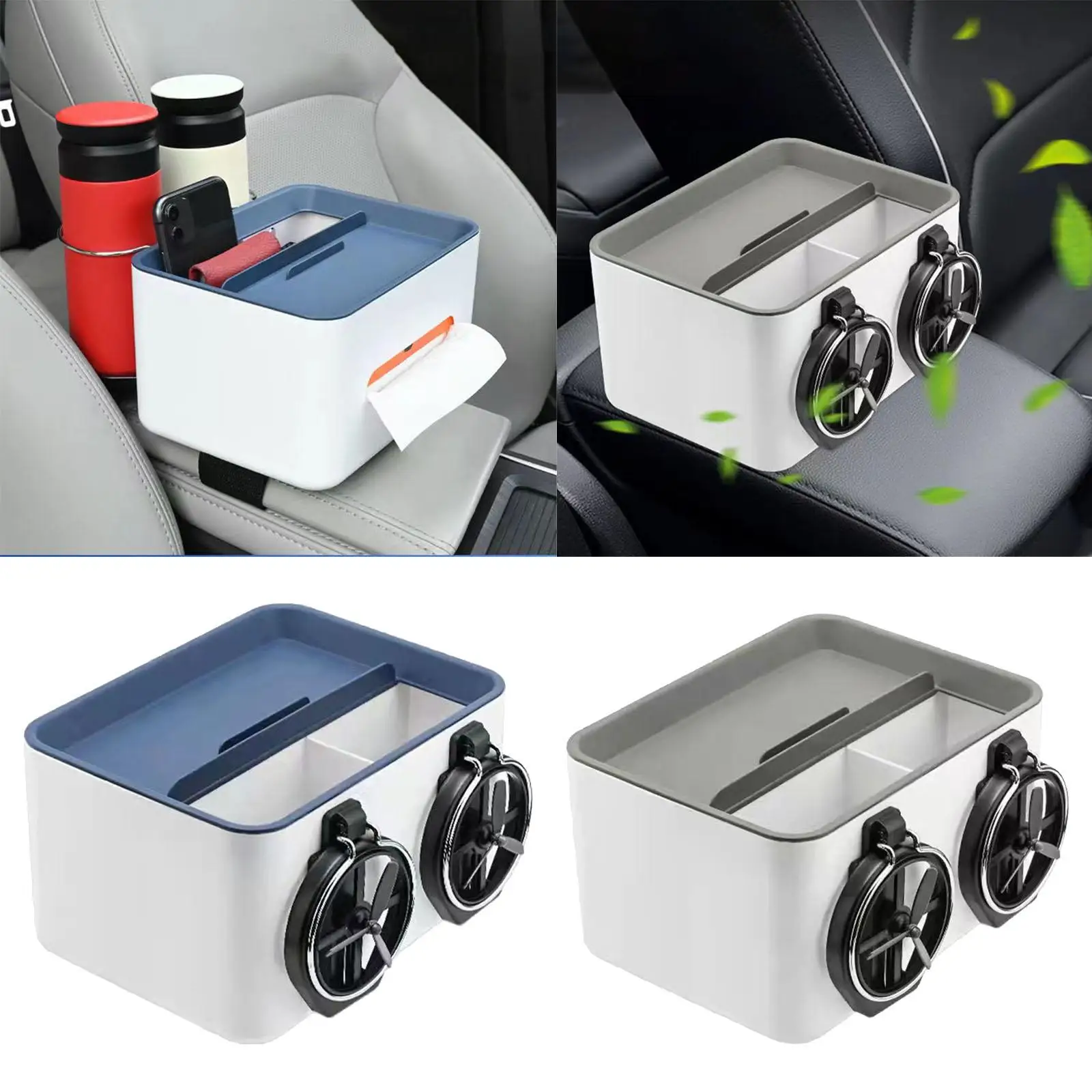 Water Cup Holder Universal Car Console Side Foldable Car Armrest Storage Box Seat Organizer for Cellphones Water Cup Tissue