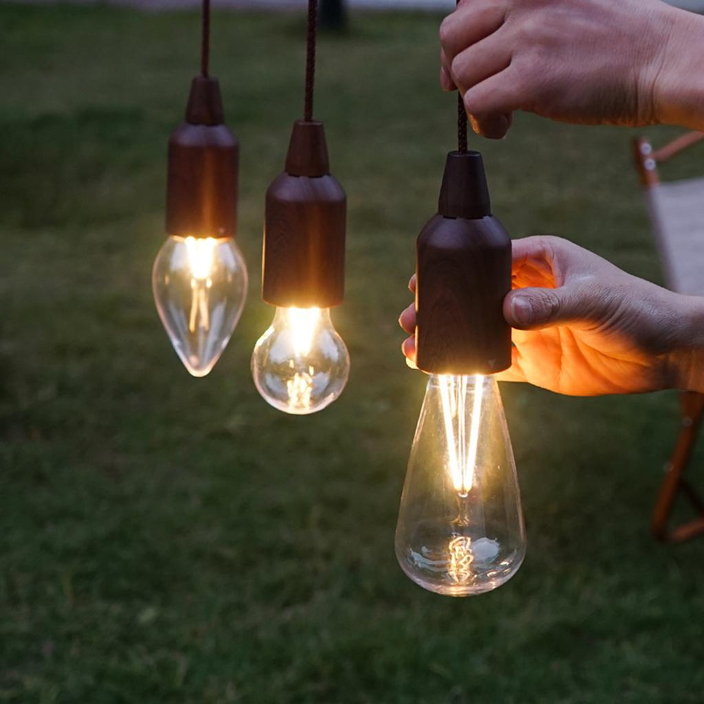 Portable Pull Cord Light Camping Lamp Decor Waterproof Lantern Battery Operated Night Light for Patio Tent Backpacking Garage