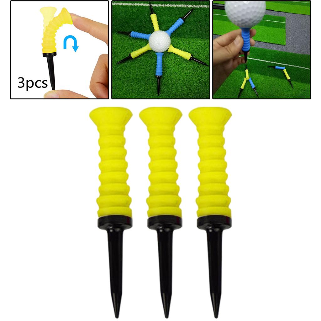 3x Elastic Golf Tees Practice Tool Ball Holder Low Resistance Hitting Golfer Durable 83mm Golf Tees for Practicing Accessories