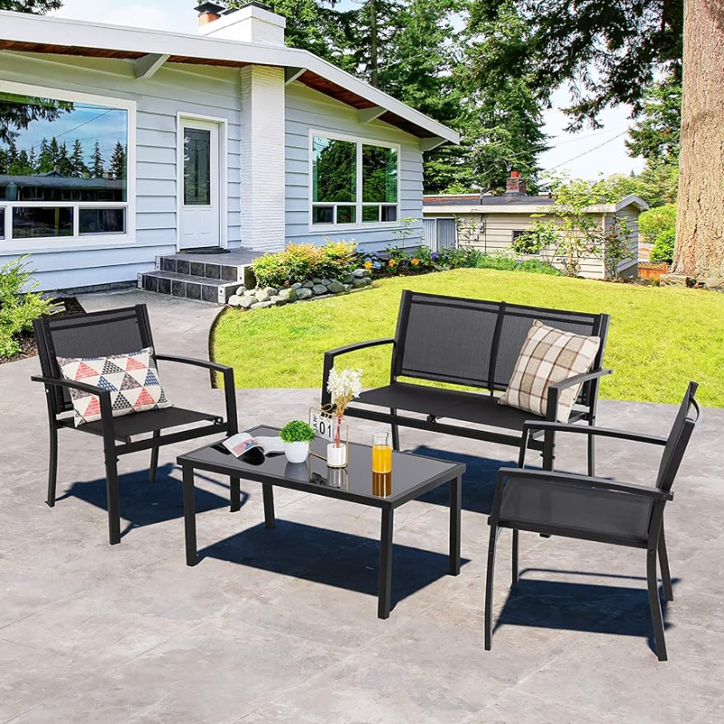 Title 1, Shintenchi 4 Pieces Patio Furniture Set All Wea...